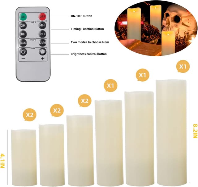 Thumbnail 6 de HANZIM LED Flameless Candles (Ivory) with 10-key remote and 24-hour timer