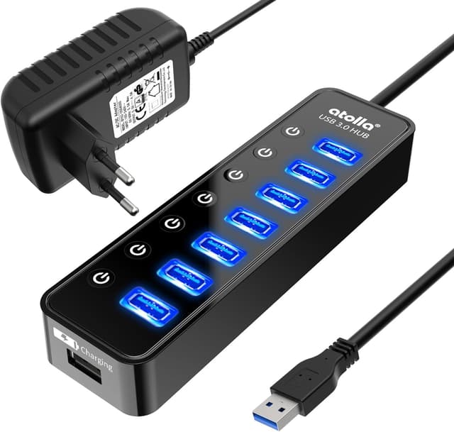 Detalle de atolla USB Hub Aktiv 3.0 mit Netzteil 7 Ports
