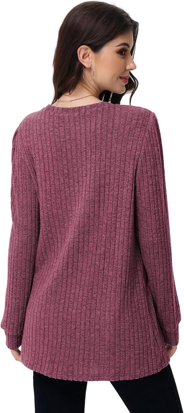 Detalle de Tanmolo Damen leichter Pullover im Tunika-Look mit Rundhals und Taschen