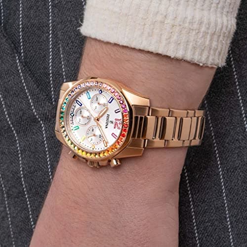 Detalle 2 de Festina Reloj de Mujer Analógico de Acero Inoxidable 316L Rosa F20639/2 con cronógrafo y 10 ATM