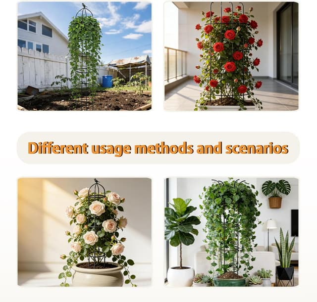 Thumbnail 6 de Rustproof 205cm obelisk trellis for climbers