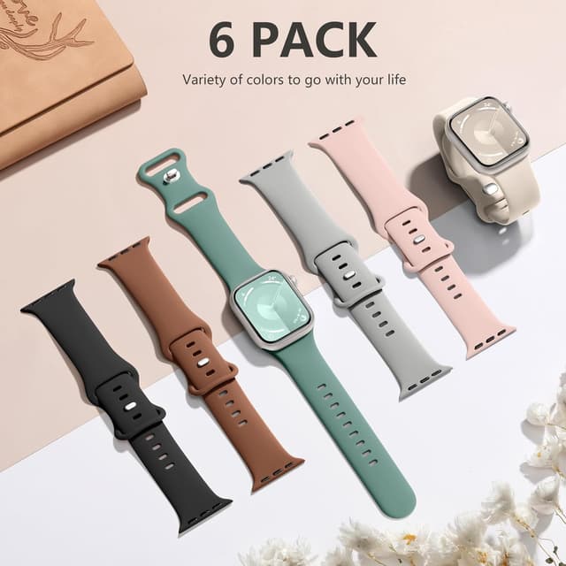 Thumbnail 6 de CeMiKa 6 Pack Sport Straps for Apple Watch (silicone) – compatible 38mm–49mm