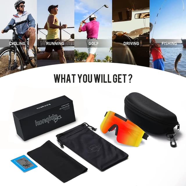 Thumbnail 6 de konqkin polarized cycling glasses with UV400