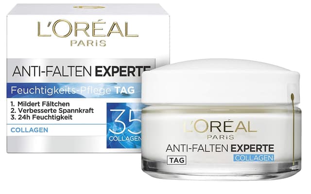 Detalle de L’Oréal Paris Anti-Falten Experte 35+ Feuchtigkeitspflege mit Kollagen-Biosphären (24h) – Anti-Aging Creme, 50 ml