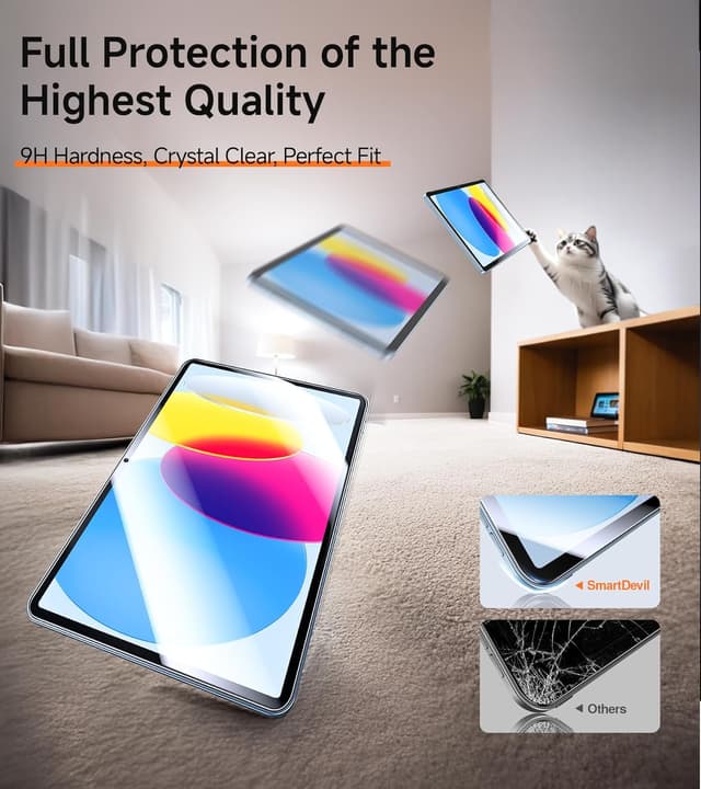 Detalle de SMARTDEVIL 2-Pack iPad screen protectors 9H glass