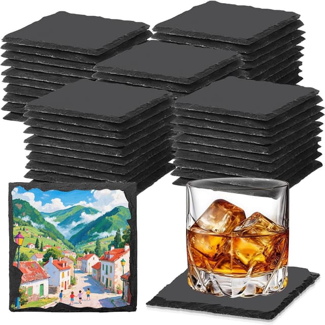 Detalle de DASSNANE 60 PCS Slate Coasters