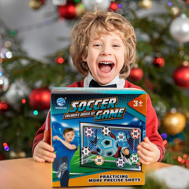 Thumbnail 6 de Kids 2-in-1 Soccer Ball & Sandbag Throwing Game Set with Velcro Balls and Foldable Flannel Goals