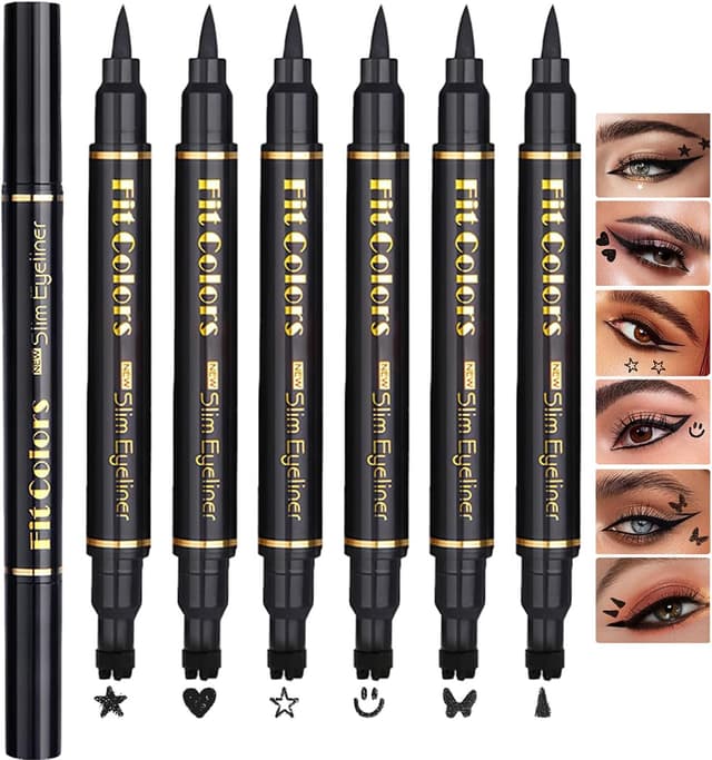Imagen de Sitovely Set da 6 matite per eyeliner liquido a doppia punta con stencil a forma di ali en OfertitasTOP