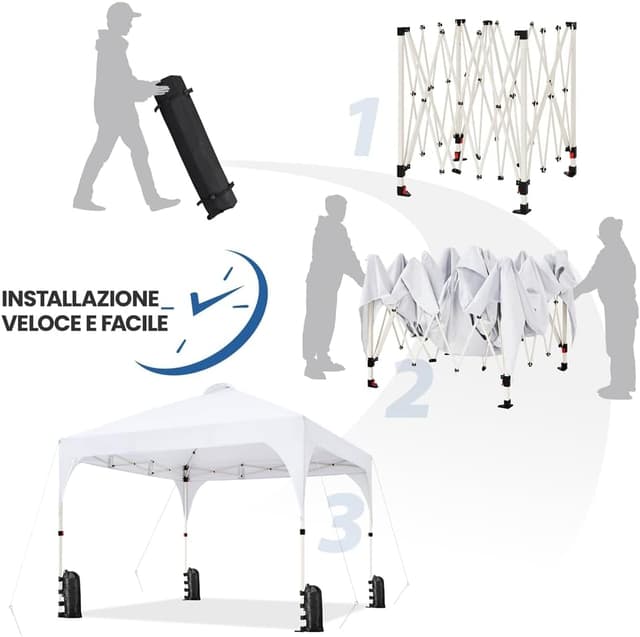 Thumbnail 4 de Yaheetech Carpa plegable 3x3m Blanco