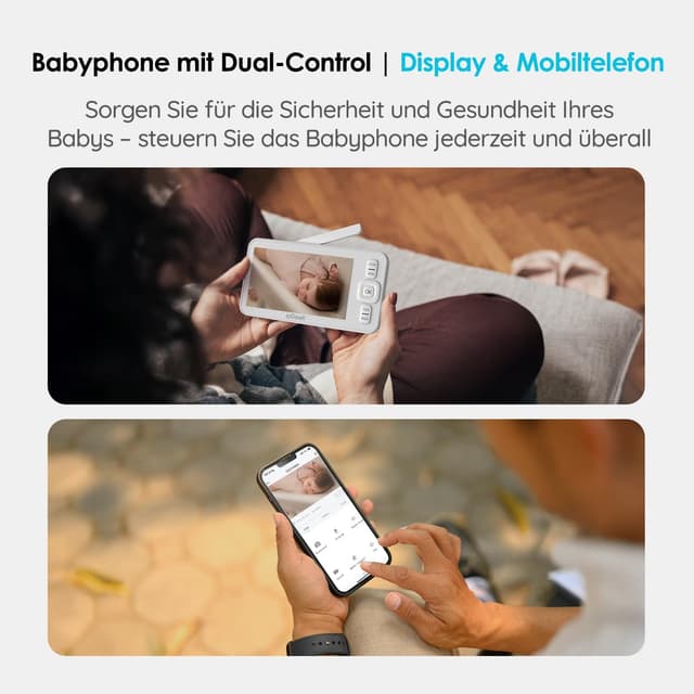 Detalle 2 de ieGeek Babyphone 1080P mit 5-Zoll-Display und PTZ