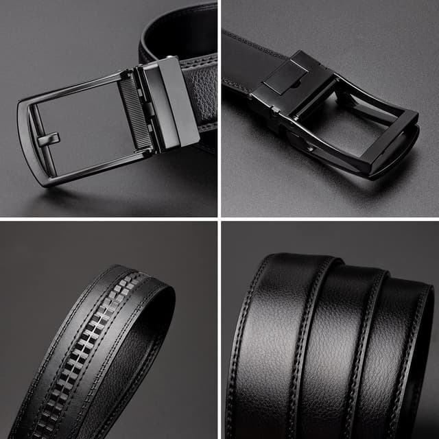 Thumbnail 3 de Alphyly Leather Ratchet Dress Belt for Men