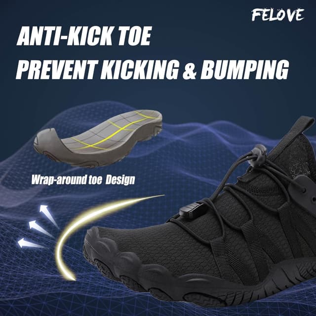 Detalle de FELOVE Chaussures d’eau ultra-légères pour plage, plongée, snorkeling et pieds nus