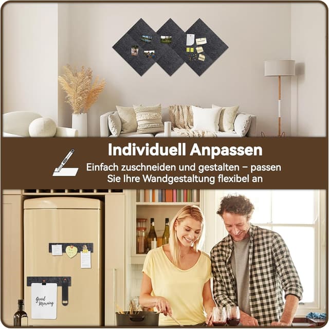 Thumbnail 4 de CUHIOY Filz Pinnwand 6er Set mit 60 Pins