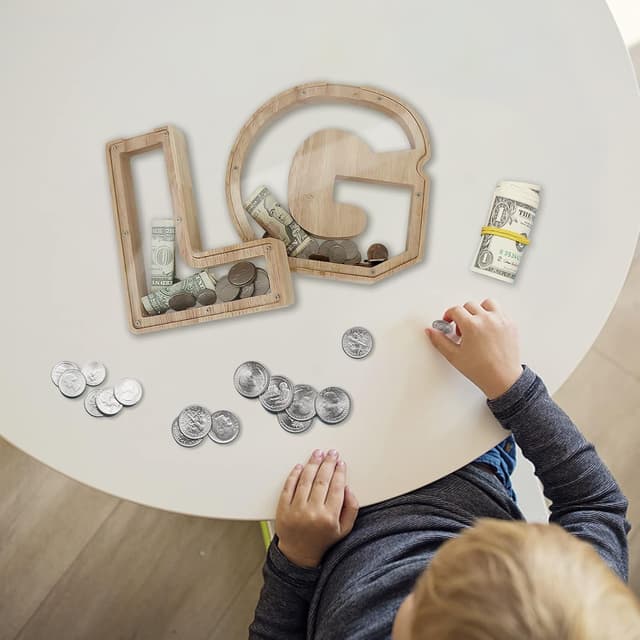 Thumbnail 5 de DBPBToU Spardose Kinder Holz Fenster Sparschwein