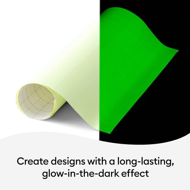 Detalle 2 de Cricut Glow-in-the-Dark Vinyl (Removable) – 12in x 24in roll