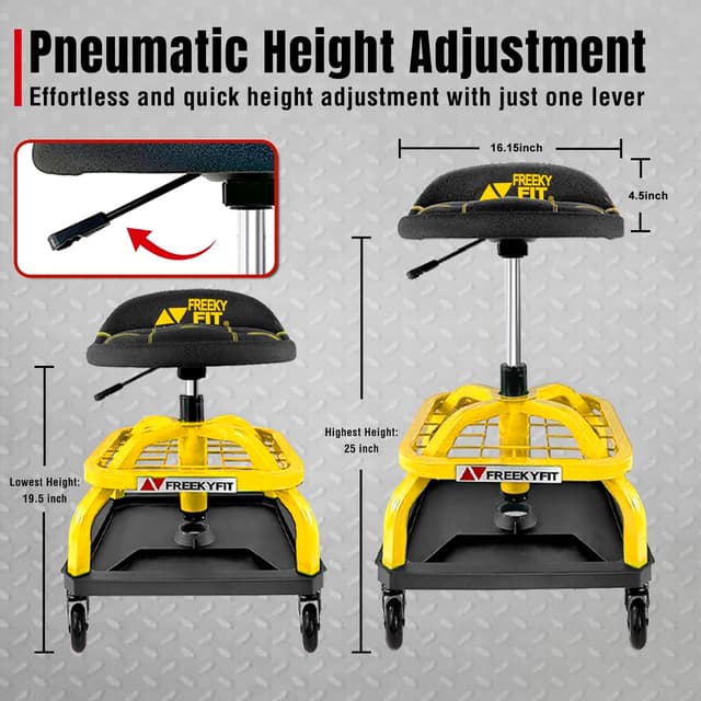 Thumbnail 1 de FreekyFit Rolling Shop Stool 330 lbs