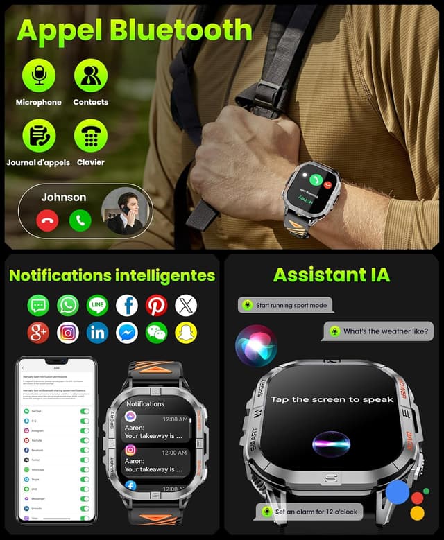 Thumbnail 5 de Joautrial Montre connectée 2,13"