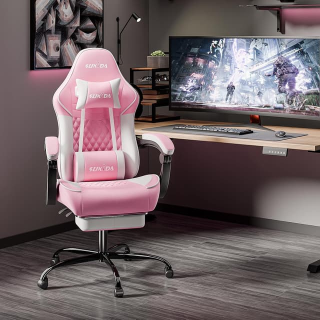 Detalle 2 de SUKIDA Gaming Chair with footrest, 90°-135°