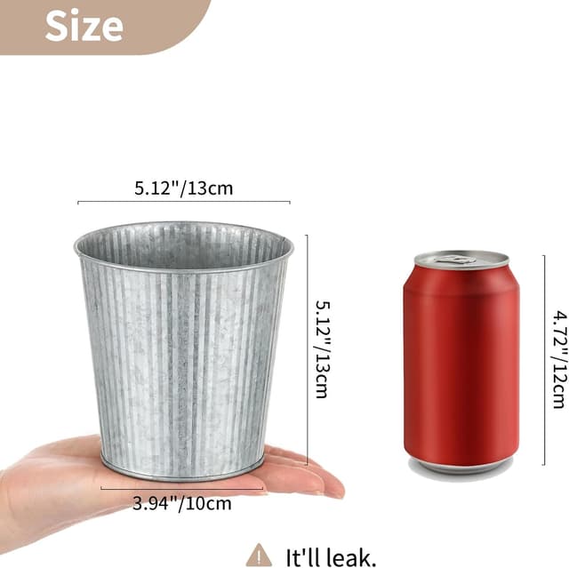 Thumbnail 4 de NUPTIO 13 cm Rustic Metal Planters 12 Pack