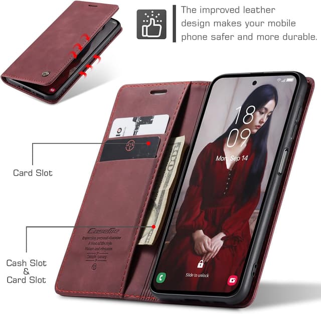 Thumbnail 5 de Azororo Galaxy A35 5G Hülle Premium Leder Flip