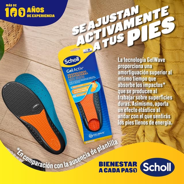 Detalle de Scholl GelActiv Plantillas para Hombre, talla 40–46,5 👞