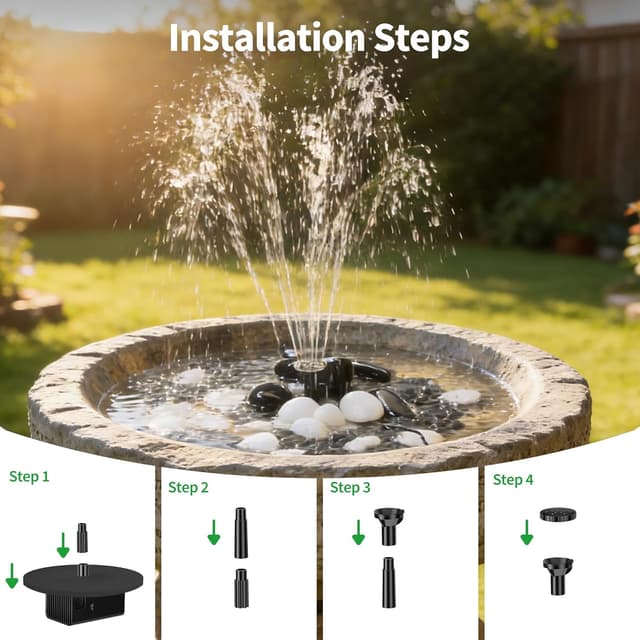 Detalle 2 de POPOSOAP solar bird bath pump 8W