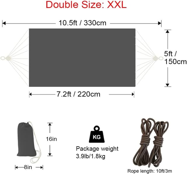 Detalle 2 de GOCAN Hängematte Outdoor für 2 Personen 300 kg