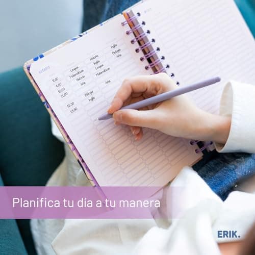 Detalle de Grupo Erik Agenda Amelie Semana Vista A5 2025-2026, con anillas