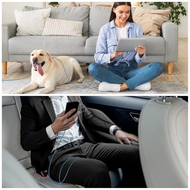 Detalle 2 de Short USB-C Cable 2-Pack (0.5m) – 3A Braided Charger Leads for Samsung, Huawei, Pixel & Xperia