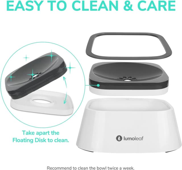 Detalle de LumoLeaf Wassernapf für Hunde 1 l, auslaufsicher