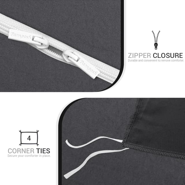 Thumbnail 6 de Pamposh King Size Duvet Cover Set (Pre-Washed Microfibre) with Zip Closure