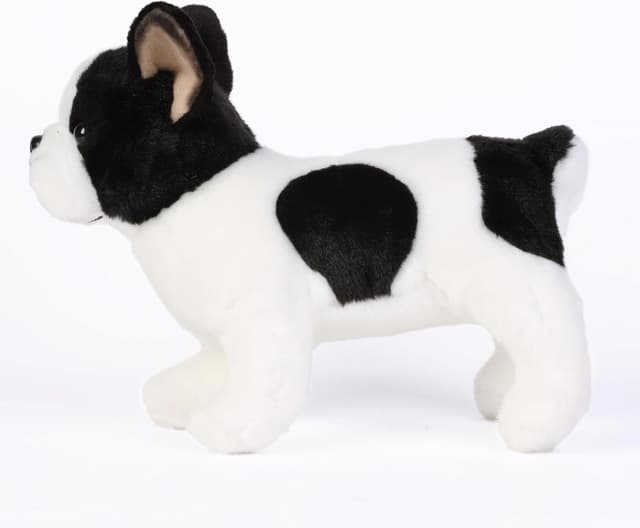 Detalle de Tiny Heart French Bulldog dog stuffed animal plush toy, 26cm white
