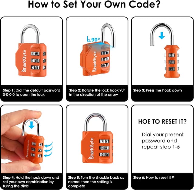 Thumbnail 6 de SHARKBYTE Small Luggage Locks 3 Pack