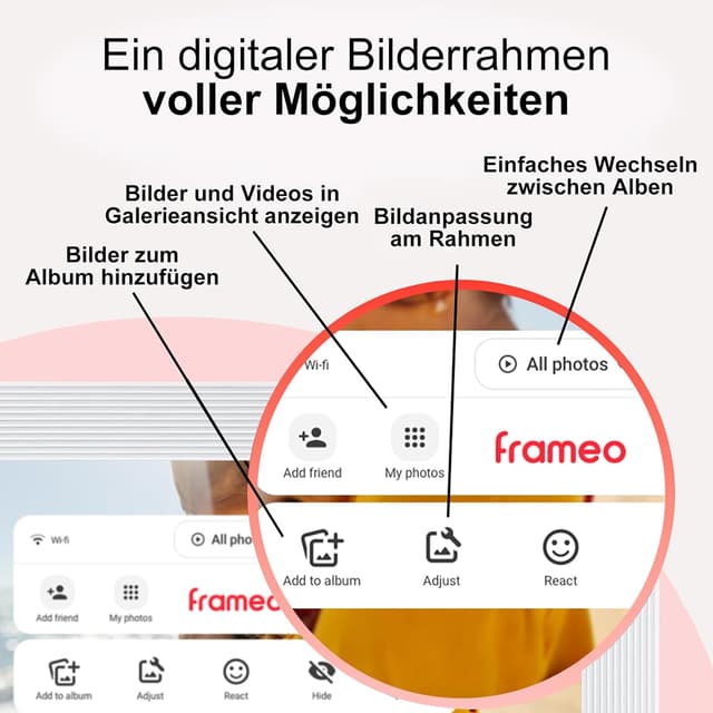 Thumbnail 6 de Digitaler Bilderrahmen WLAN Frameo 10,1 Zoll
