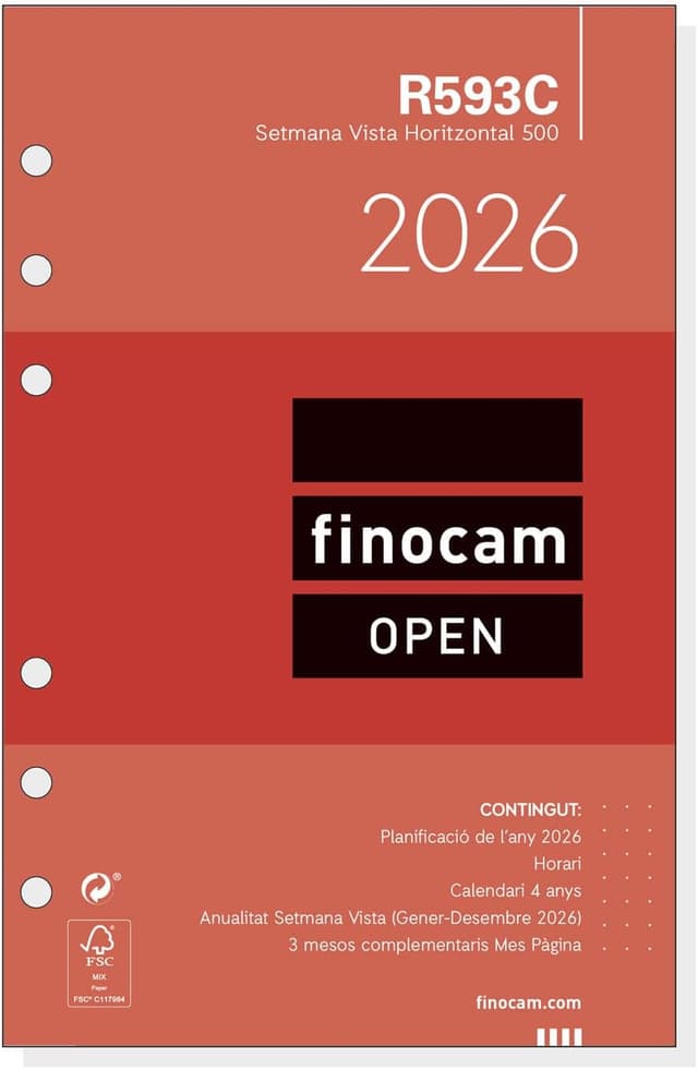 Thumbnail 4 de Finocam Recambio agenda Open 2026 Semana Vista