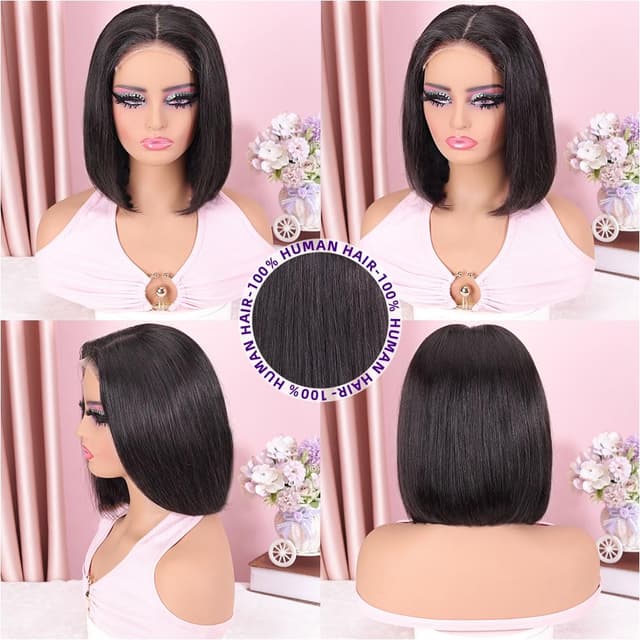 Detalle de omswet Wear and Go Bob Wig 10" 200% density 🧑🏽🦱