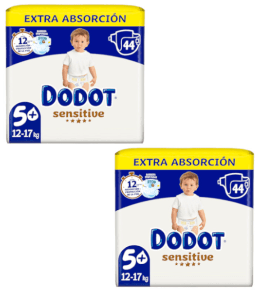 Detalle de Dodot Pañales Sensitive Extra T5+ 2x44 uds