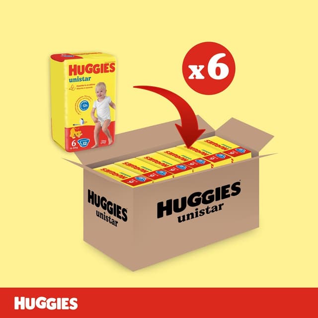 Detalle 2 de Huggies Unistar Taglia 6 72 Pz 🧷
