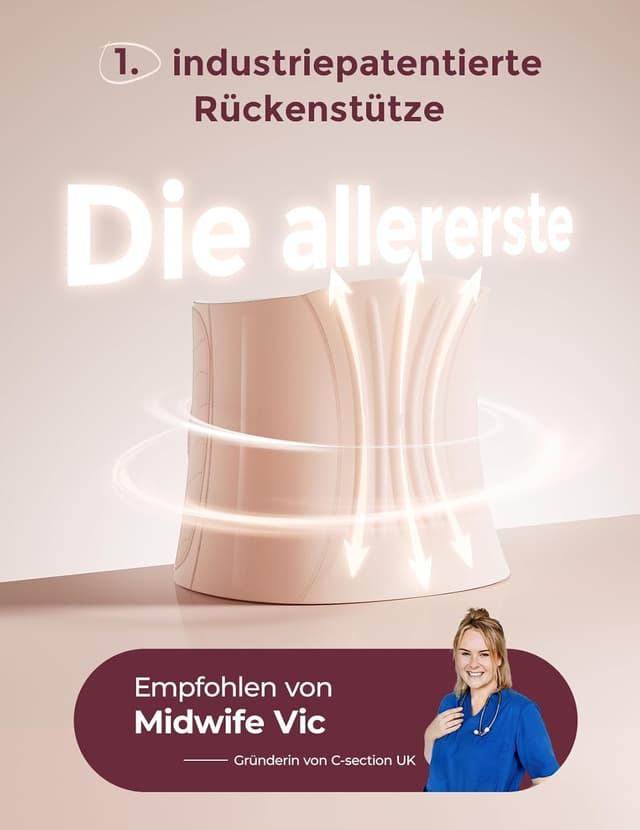 Detalle de Momcozy Ergowrap Bauchgurt nach Geburt – 3D-Kompression & Rückenstütze für die Rückbildung nach Kaiserschnitt (Standard, 2XL)