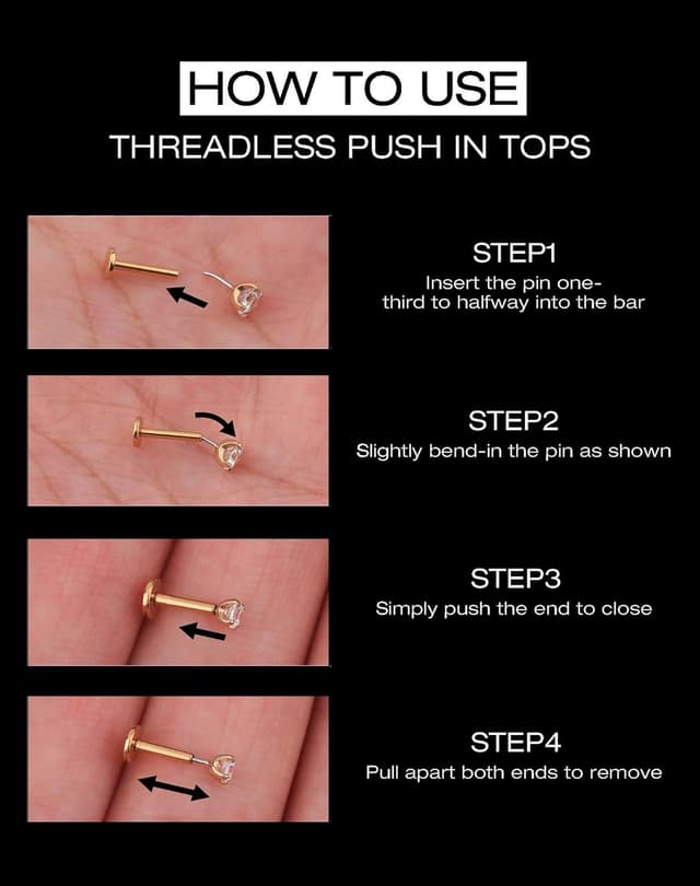 Thumbnail 3 de OUFER Labret Titane 18G 5–12 mm labret piercing