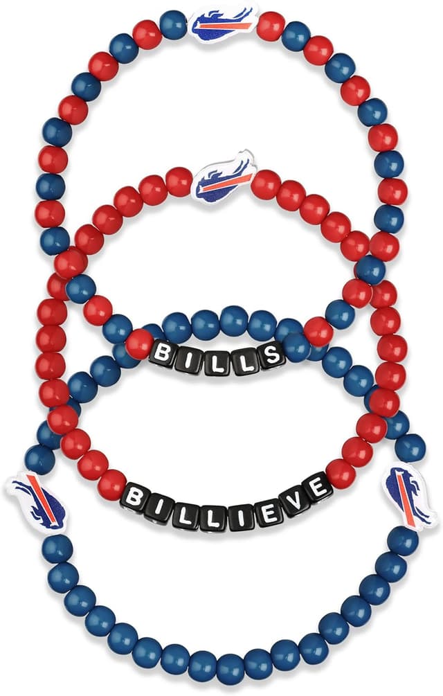 Detalle 2 de FOCO NFL Team Logo Officially Licensed Beaded Friendship Bracelets (3-Pack)