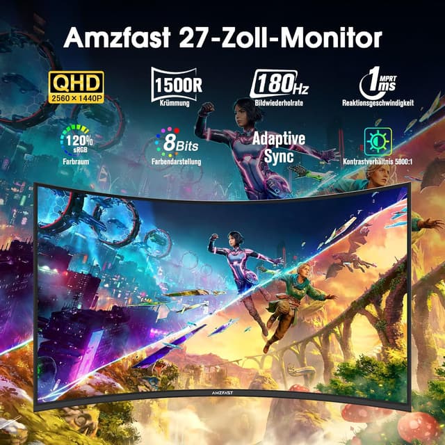 Thumbnail 4 de Amzfast AMZG27C1Q 27 Zoll Gaming Monitor