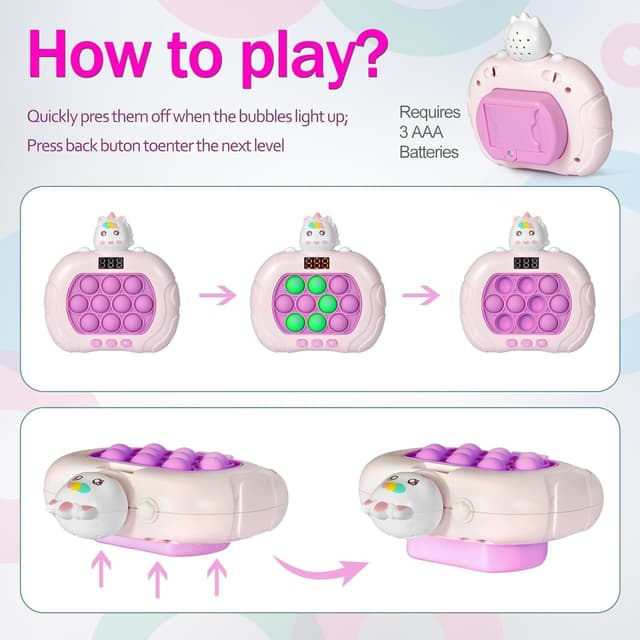 Detalle de GAPER GO Fast Push Light-Up Fidget Toys for Kids (Handheld Puzzle Game)