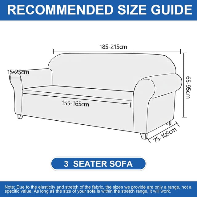 Detalle de YSTELLAA Copridivano 3 posti con braccioli anti-graffio, antiscivolo e antimacchia marrone
