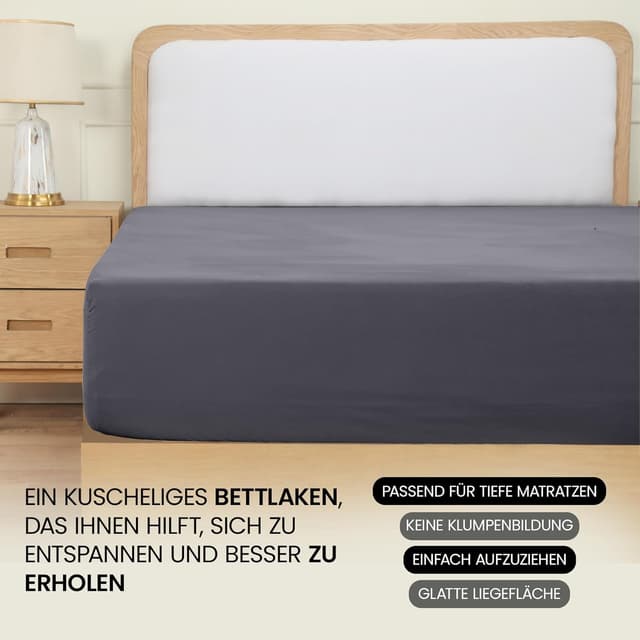 Thumbnail 5 de Utopia Bedding Spannbettlaken 140×200 cm, 35 cm Tasche