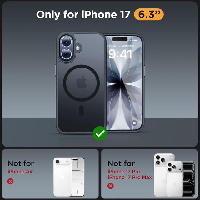 Detalle 2 de Miracase iPhone 17 Case with MagSafe 9H+ Screen Protector 🛡