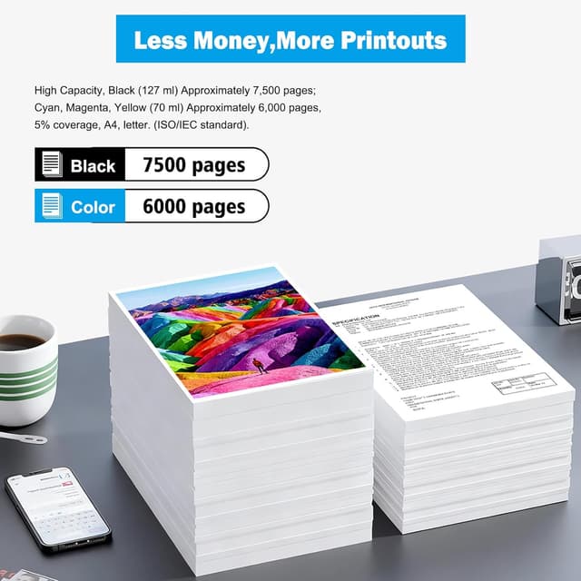 Detalle de Multipack inchiostro compatibile E102 (5-Pack, 2 Nero + Ciano/Magenta/Giallo) per stampanti serie ET-2700/ET-2850/ET-3700/ET-4750/ET-15000