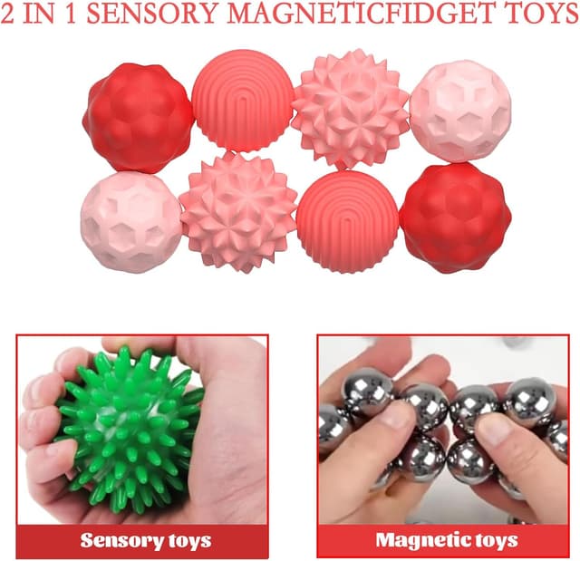 Thumbnail 2 de 8 Stück Magnetische Fidget Toys Silikon Rosa