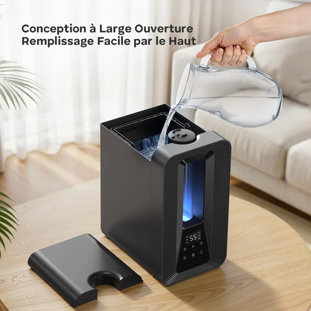 Thumbnail 6 de AROEV E Humidificateur d’air chambre Top-Fill 5L ultrasonique à brume froide, hygrost at intelligent et diffusion d’arômes