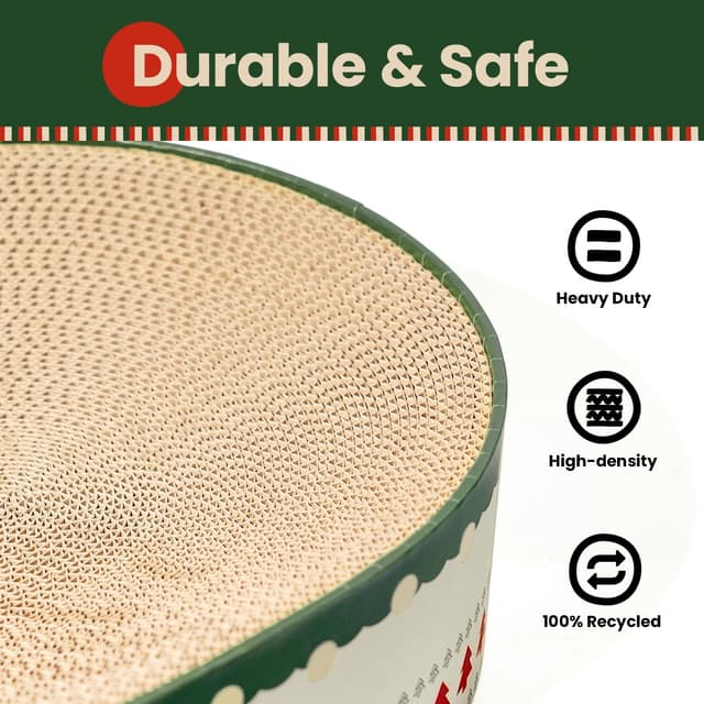 Detalle de Conlun Kratzbrett Katze – ovales Kratzpappe-Bett aus Wellpappe (43 x 33 x 10 cm)